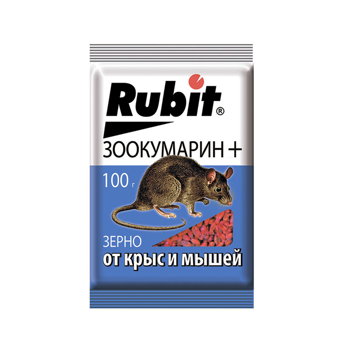 СРЕДСТВО ОТ КРЫС И МЫШЕЙ "ЗООКУМАРИН+" ГРАНУЛЫ (ЗЕРНО) 100 Г (1/50) "RUBIT"  