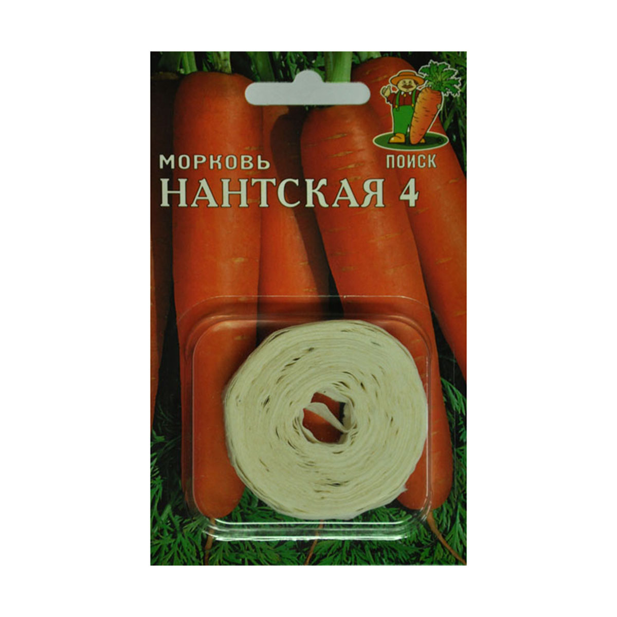 СЕМЕНА НА ЛЕНТЕ МОРКОВЬ "НАНТСКАЯ 4" 8 М (10/100) "ПОИСК" 