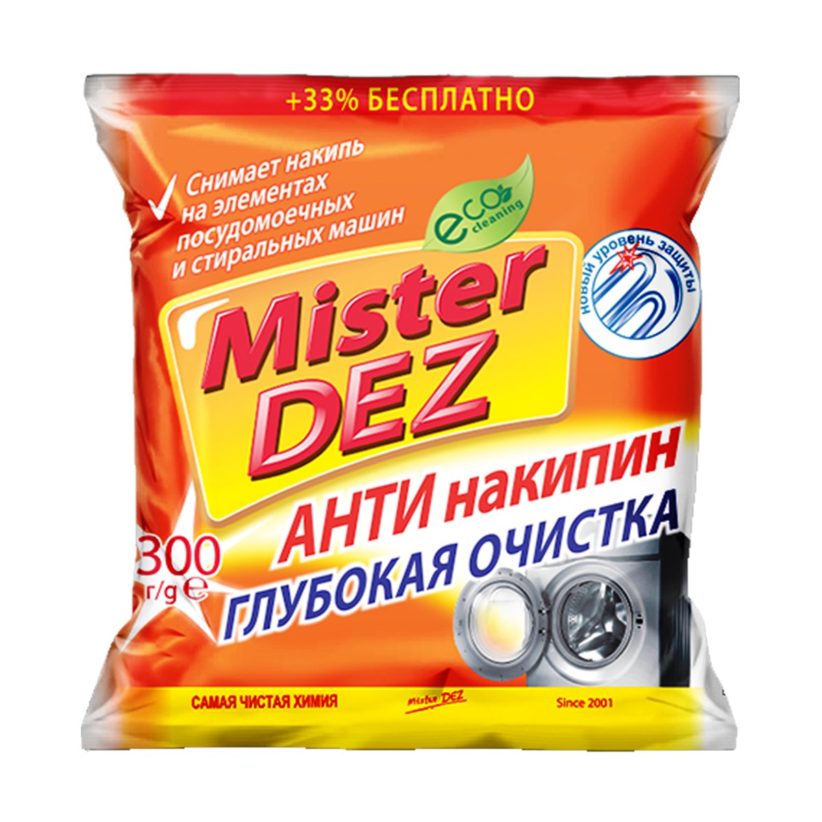 СРЕДСТВО ДЛЯ УДАЛЕНИЯ НАКИПИ "MISTER DEZ ECO-CLEANING" (ГЛУБОК. ОЧИСТ.) 300 Г (1/36) "ЕВРОТЕК" 