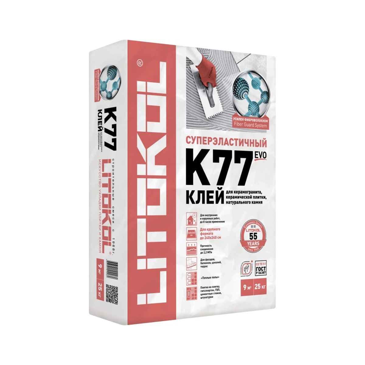 КЛЕЙ ДЛЯ ПЛИТКИ ДЛЯ ВНУТР. И НАРУЖ. РАБОТ "SUPERFLEX K77" 25 КГ (1) LITOKOL 