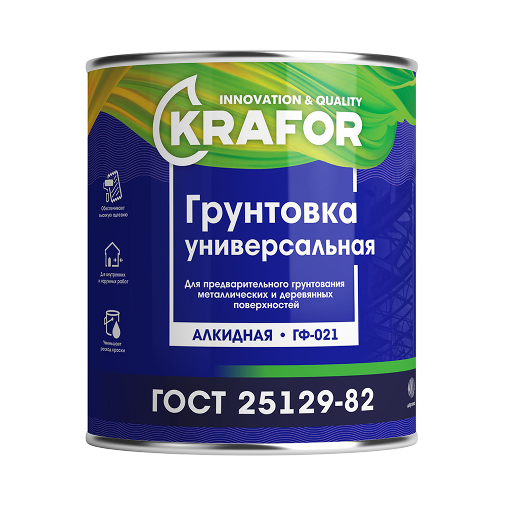 ГРУНТ ГФ-021 КРАСНО-КОРИЧНЕВЫЙ  6 КГ (1/4) "KRAFOR" 