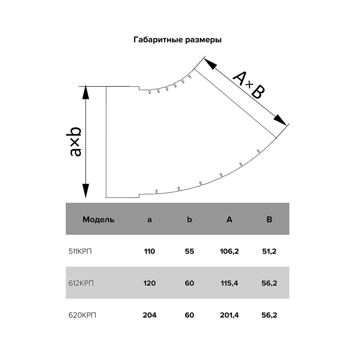 КОЛЕНО ГОРИЗОНТАЛЬНОЕ РАЗНОУГЛОВОЕ 60 Х 204 ММ ПЛАСТИК (1/18) "ЭРА" 620КРП 