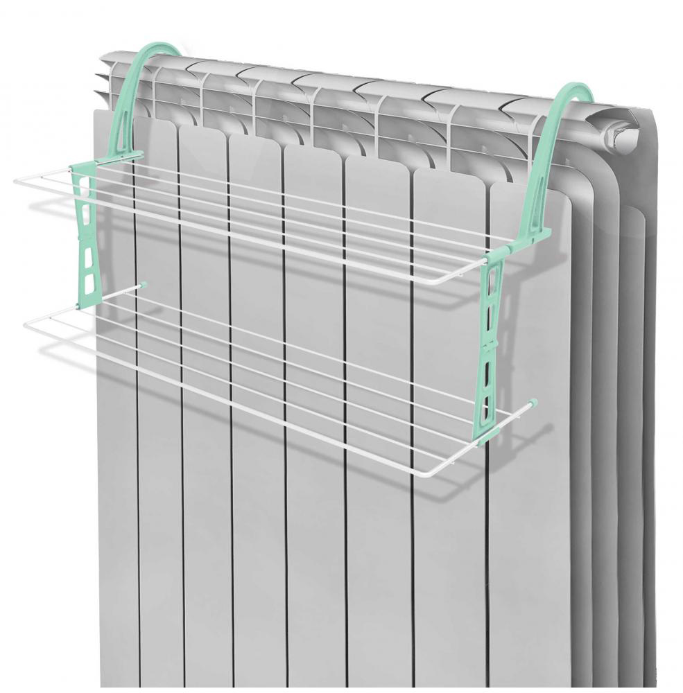СУШИЛКА ДЛЯ БЕЛЬЯ НА РАДИАТОР СКЛАДНАЯ (СУШ. ПОЛОТНО 6,1 М) БЕЛАЯ (1/5) СБ6-65П/Б  "НИКА" 