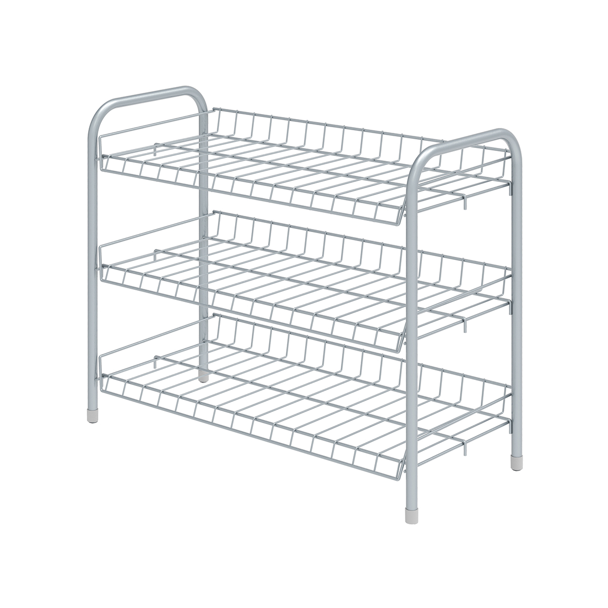 ЭТАЖЕРКА ДЛЯ ОБУВИ 3 ПОЛКИ РАЗБОРНАЯ (66 Х 28 Х 52 СМ) МАТОВ. СЕРЫЙ (1) ЭТ5/МС  "НИКА" 