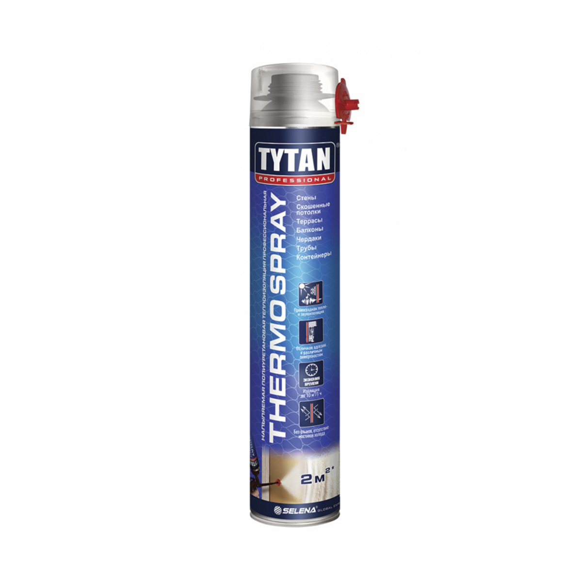 ТЕПЛОИЗОЛЯЦИЯ НАПЫЛЯЕМАЯ "THERMOSPRAY" ПРОФИ 870 МЛ ПОЛИУРЕТАН. (12/672) "TYTAN PROFESSIONAL" 