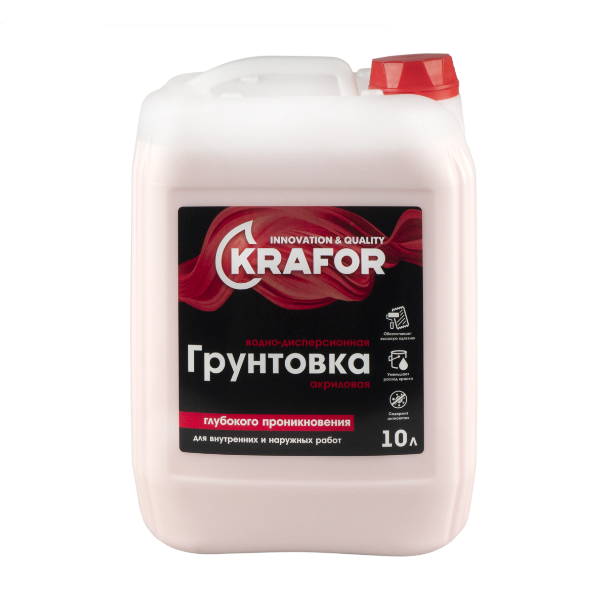 ГРУНТОВКА ГЛУБОКОГО ПРОНИК. УНИВЕРС. 10 Л (1) "KRAFOR" (КРАСНАЯ ЭТИК.) 