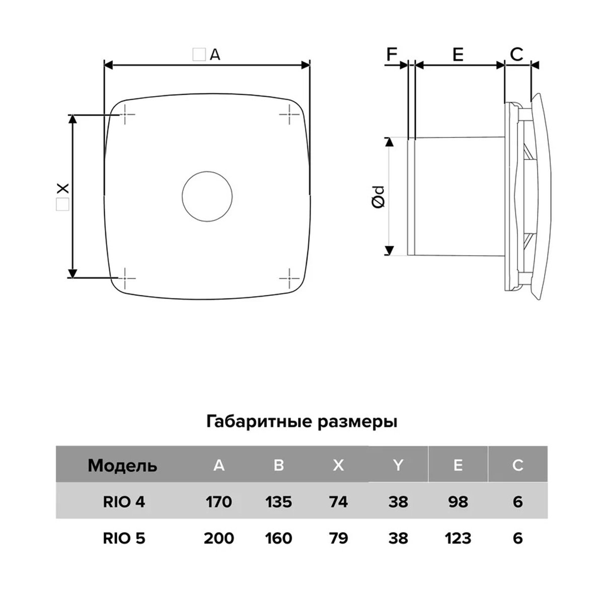 ВЕНТИЛЯТОР RIO 4C IVORY ОСЕВОЙ С ОБРАТНЫМ КЛАПАНОМ D100 (1/15) "DICITI" 