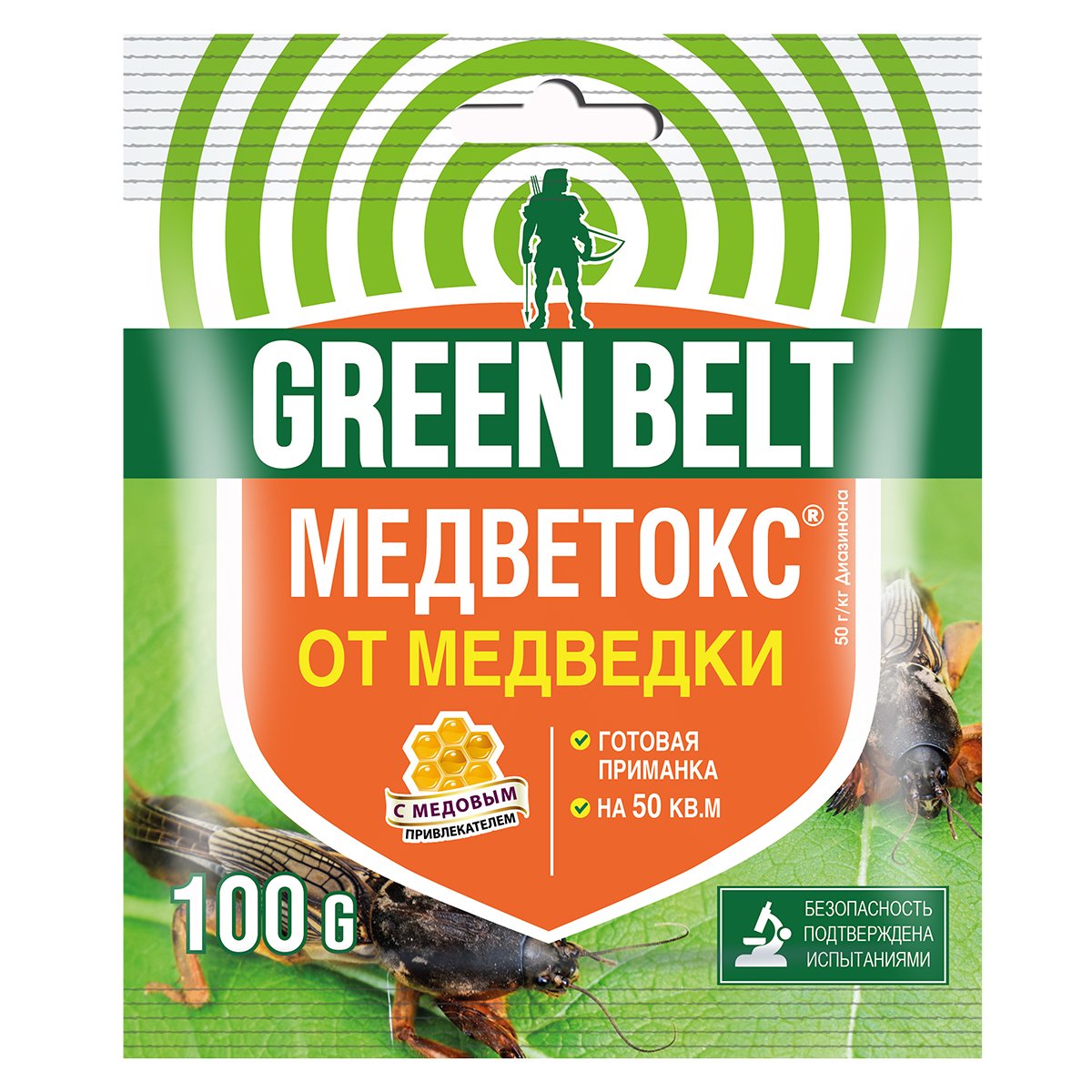 ИНСЕКТИЦИД "МЕДВЕТОКС" ОТ МЕДВЕДКИ И САДОВЫХ МУРАВЬЕВ 100 Г (1/50) "GREEN BELT" 