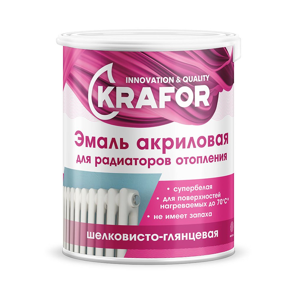 ЭМАЛЬ АКРИЛОВАЯ  ДЛЯ РАДИАТОРОВ СУПЕРБЕЛАЯ 3 КГ (1) "KRAFOR" 