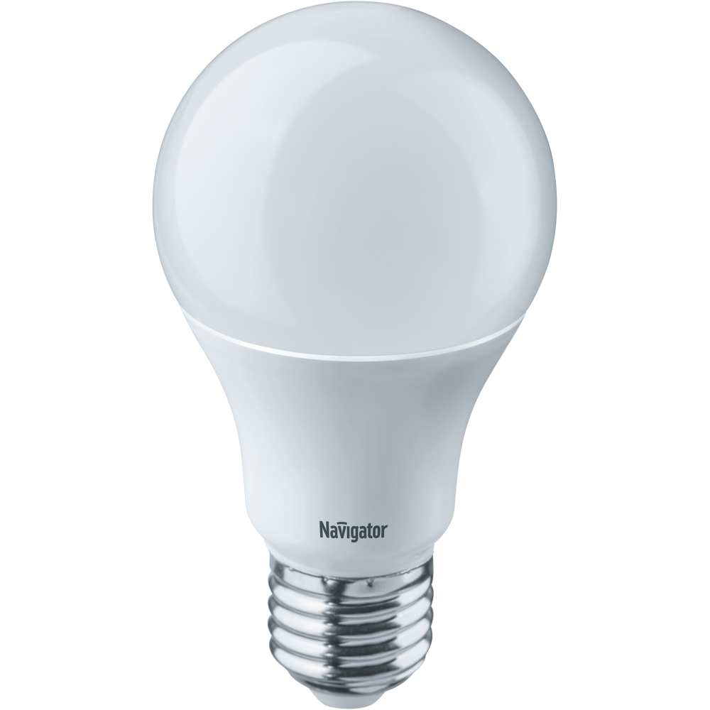 ЛАМПА СВЕТОДИОДНАЯ (LED)  A60  ГРУША  12W 4000 К  E27,  ХОЛ. СВЕТ (10/100) "NAVIGATOR"  71 297 