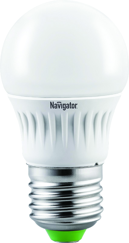 ЛАМПА СВЕТОДИОДНАЯ (LED)  G45  ШАР  05W 2700 К  E27, МАТОВ., ТЕПЛ. СВЕТ (10/100)  "NAVIGATOR" 94 477 