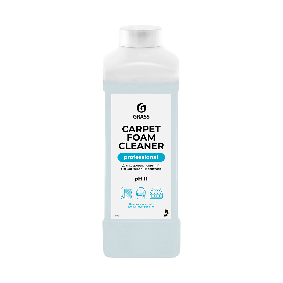 ОЧИСТИТЕЛЬ КОВРОВЫХ ПОКРЫТИЙ "CARPET FOAM CLEANER" 1 Л (ВЫСОКОПЕННОЕ) (1/12) "GRASS" 