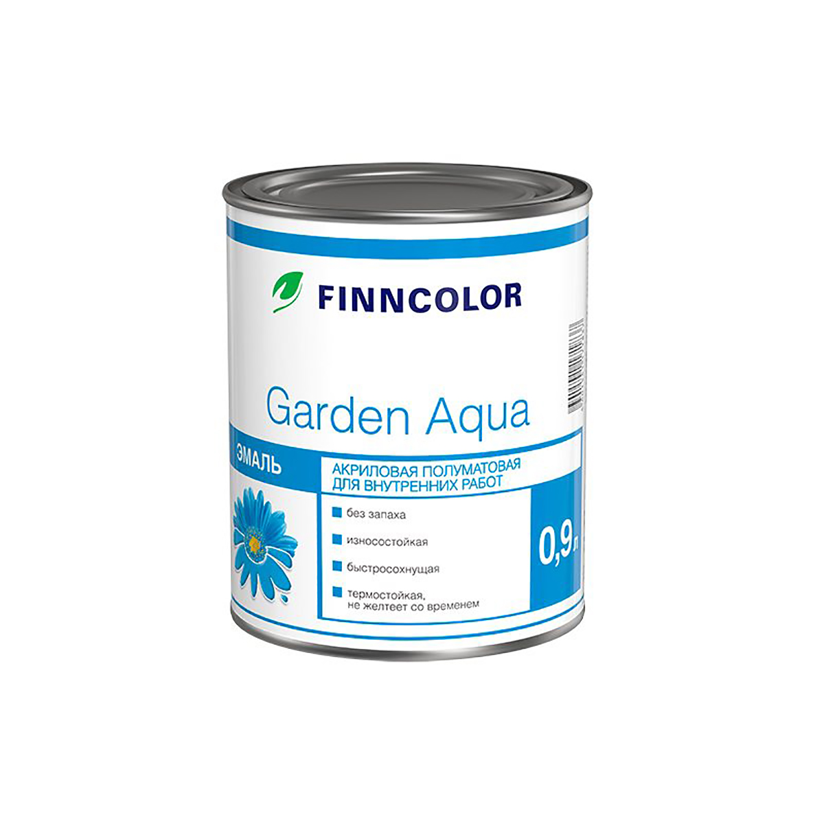 ЭМАЛЬ АКРИЛОВАЯ "GARDEN AQUA" БАЗА A П/МАТОВ. 0,9 Л (1) "FINNCOLOR" 