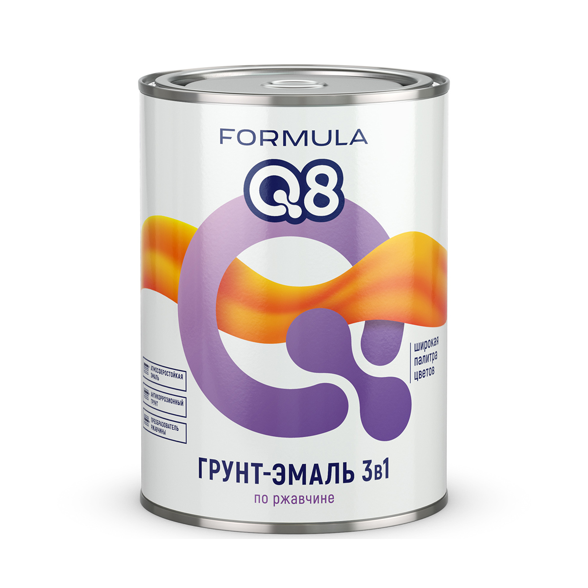 ГРУНТ- ЭМАЛЬ ПО РЖАВЧИНЕ "FORMULA Q8"  БЕЛАЯ  0,9 КГ (1/14)  