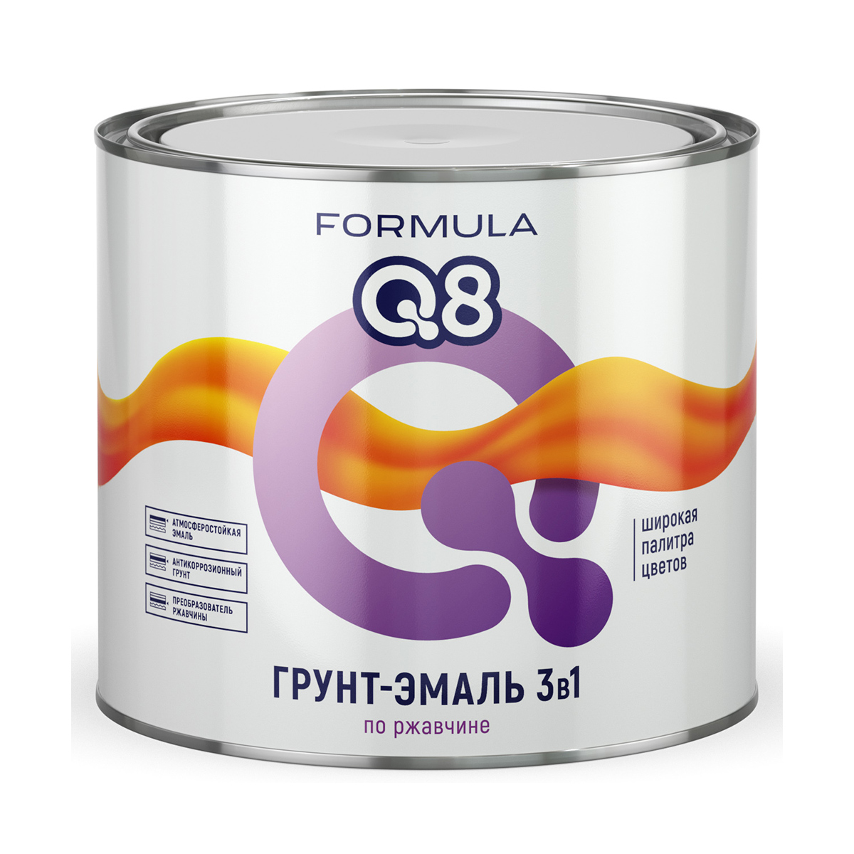 ГРУНТ- ЭМАЛЬ ПО РЖАВЧИНЕ "FORMULA Q8"  БЕЛАЯ  1,9 КГ (1/6)  