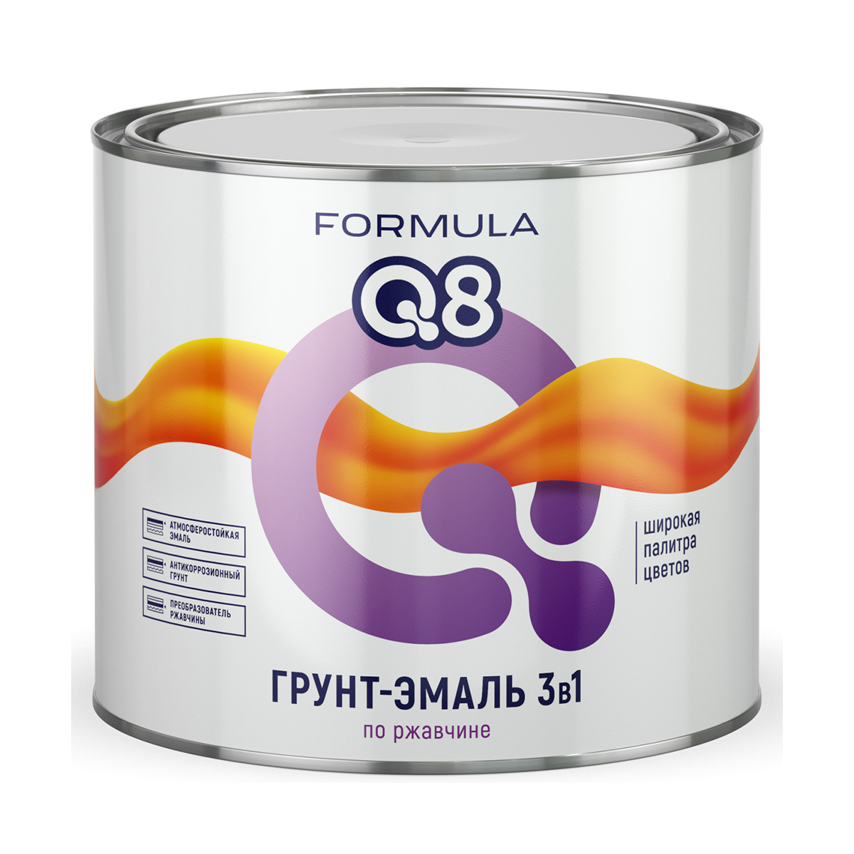 ГРУНТ- ЭМАЛЬ ПО РЖАВЧИНЕ "FORMULA Q8"  ЖЕЛТАЯ  1,9 КГ (1/6)  