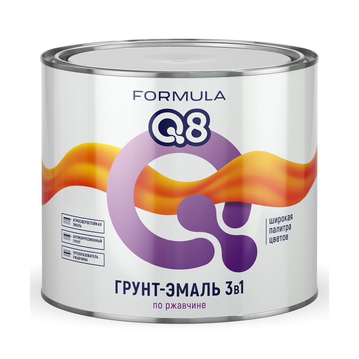 ГРУНТ- ЭМАЛЬ ПО РЖАВЧИНЕ "FORMULA Q8"  ЧЕРНАЯ  1,9 КГ (1/6)  