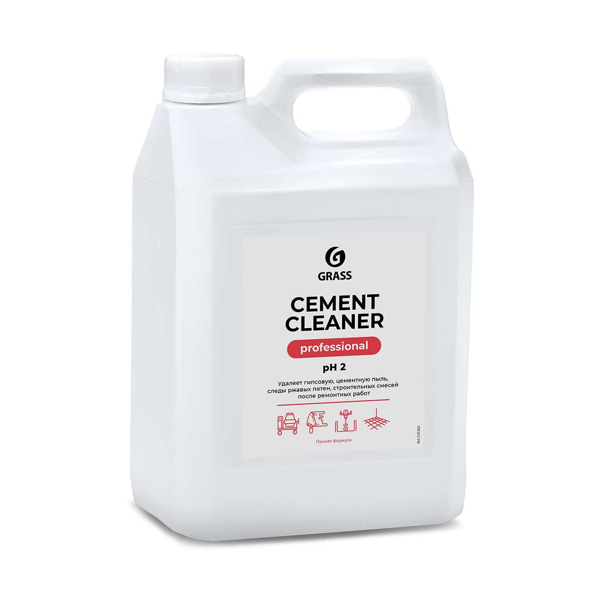 ОЧИСТИТЕЛЬ ПОСЛЕ РЕМОНТА "CEMENT CLEANER" 5,5 КГ (КИСЛОТНОЕ) ДЛЯ УДАЛЕНИЯ ОСТАТ. ЦЕМЕНТА(1/4)"GRASS" 